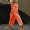 thumbnail image 5 of Uqiangy Capri Linen Pants For Women Summer Pants For Women Women's Pants & Capris Womens Seersucker Pants Capris Pants For Women Summer Pants For Women 2025 Linen Pants For Women Orange 3XL, 5 of 8