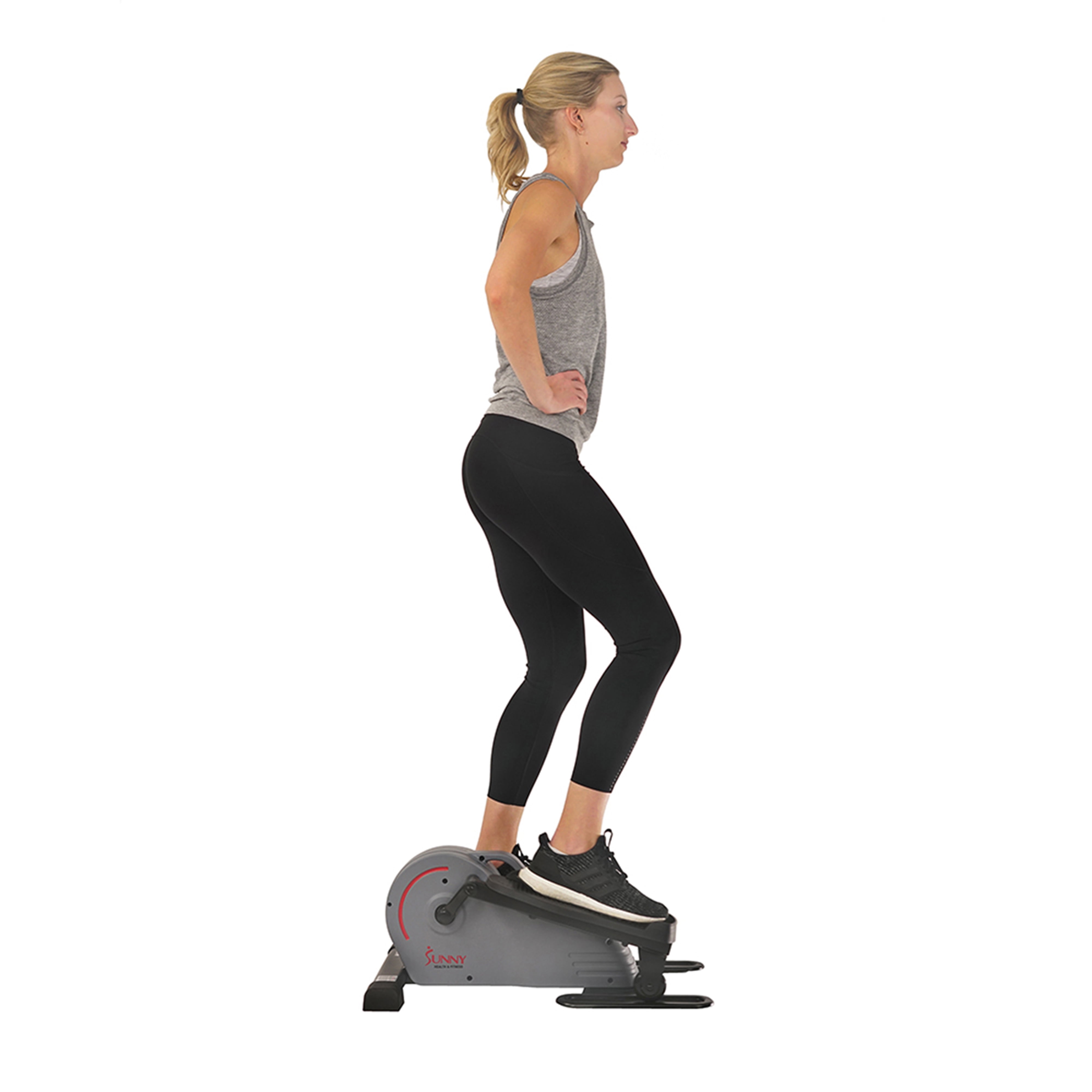 Sunny Health & Fitness Home Cardio Portable Stand-up Magnetic Elliptical Trainer Machine