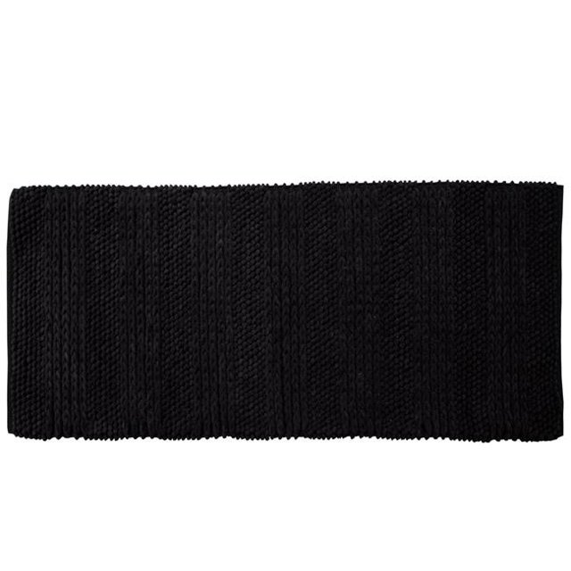 Affinity Linens LBD22X60RG-BLK Braided & Loop Chenille Oversized Bath Rug, Black - 22 x 60 in.