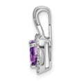 thumbnail image 6 of Auriga Fine Jewelry 14K White Gold Amethyst and Diamond Halo Heart Pendant for Women (L- 0.64 inch, W- 0.36 inch), 6 of 6