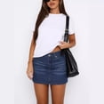 thumbnail image 2 of LYMAYTER S-XL Women Denim Short Skirt Slim Fit Casual Jean Skirt High Waist Stretchable Mini Skirt, 2 of 9