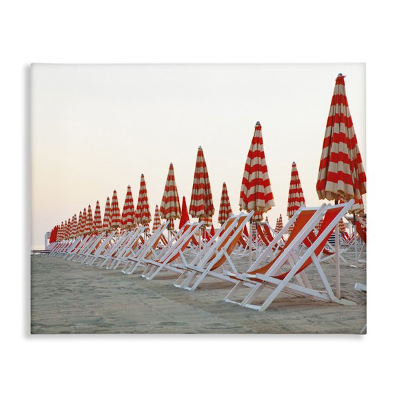 Stupell Industries Coastal Beach Chairs and Umbrellas Canvas Art, 20 x 16, by Aledanda