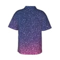 thumbnail image 3 of Daiia Violet Glitter Hawaiian Shirt for Men Gentle Cotton Regular Short Sleeve Casual-Small, 3 of 9
