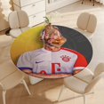 thumbnail image 4 of Harry Kane-theme Fitted Round Tablecloths Elastic Edged Table Covers Waterproof Table Cloth for Kitchen Holiday Party Tables Decor 150cm (2), 4 of 6