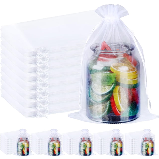 Bolsas de organza Windyun White, 100 unidades, 30 x 20 cm, para regalo