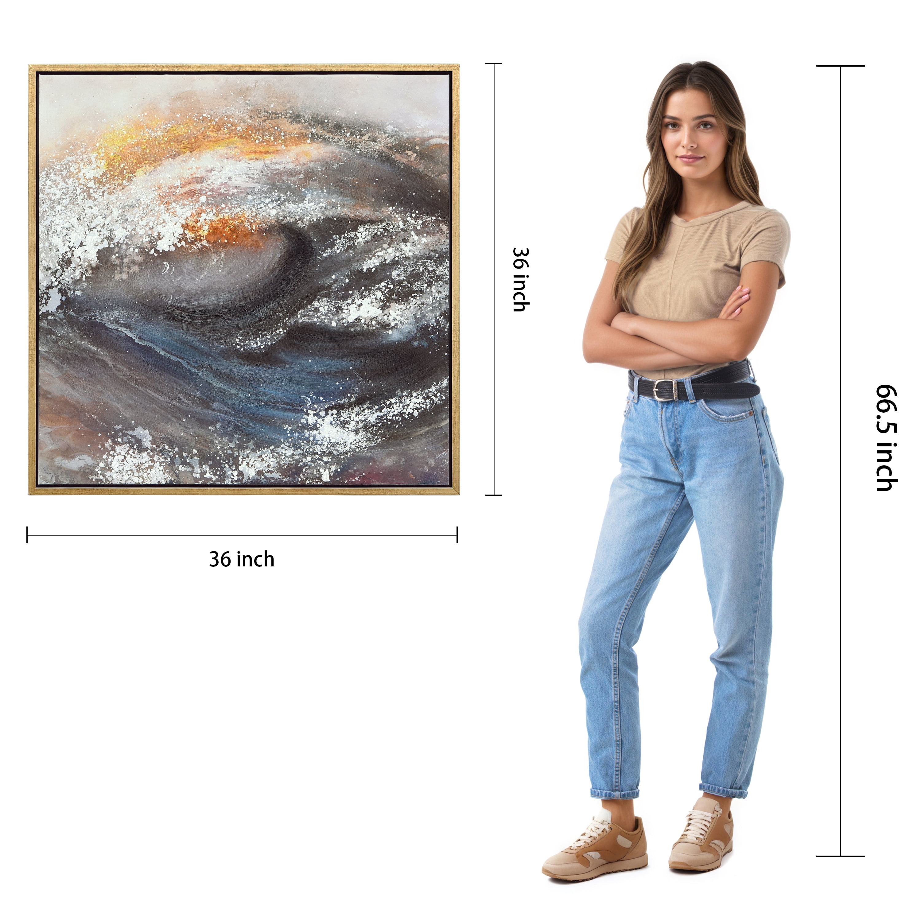 Empire Art Direct Tornado Textured Metallic Hand Painted Wall Art, 36" x 36" x 1.5", Ready to Hang