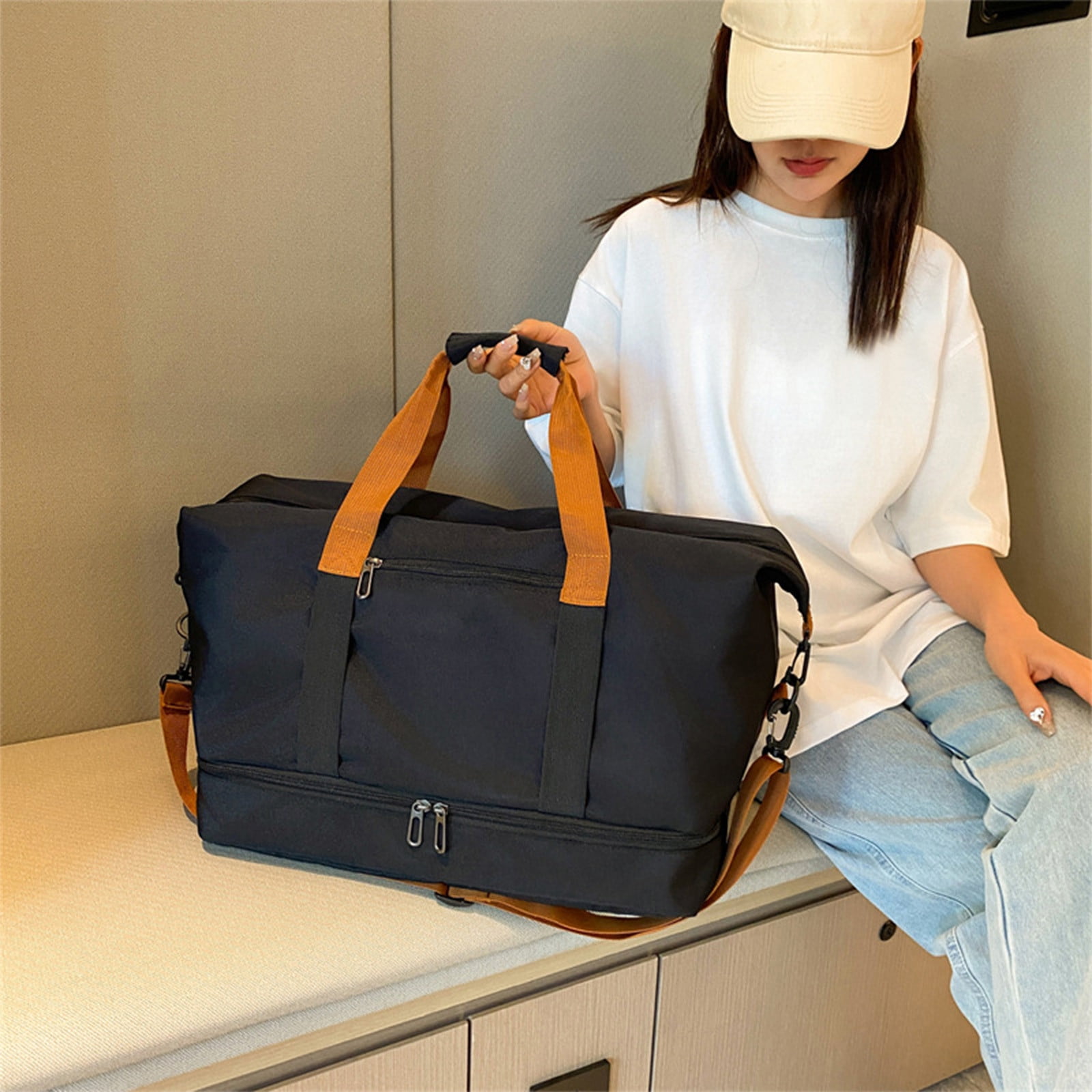VALSEEL Home Storage Foldable Travel Duffel Bag Tote Carry Luggage Person Item Bag Sport Duffle Weekenders Carry Overnight for Women Girls