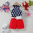 thumbnail image 2 of Futezty Girls Summer Outfits, 4th of July Baby Girl Outfits Baby Girls Clothes 5T Toddler Girls Summer 2PCS Outfits Sleeveless Floral Strap Top Shorts Set, 2 of 6
