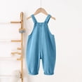 thumbnail image 5 of ATOGUTA Girls Wide Leg Jumpsuit Size 2T-8 Denim Bib Jumpsuit Girls Baggy Jeans Overalls with Side Pockets Blue, 5 of 6