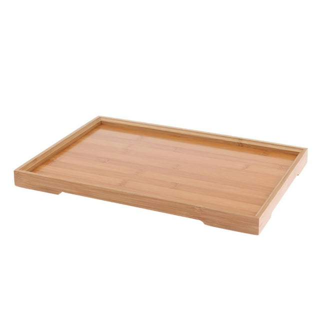 GUOOL Wooden Serving Tray Fruit Plate Breakfast Tea Platter Various 37x26x2.6cm