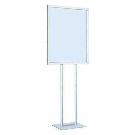 Testrite Visual Products LF228-B Poster SignHolders 22 in.X28 in. Double Pole Signholder- Silver