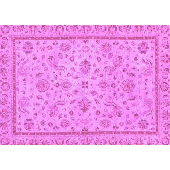 Ahgly Company Indoor Rectangle Oriental Purple Traditional Area Rugs, 8' x 10'