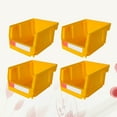 thumbnail image 1 of HINTRMENT 4Pcs Yellow Plastic Container Tool Box Back Mounted for Firm and Sturdy Storage, 1 of 8
