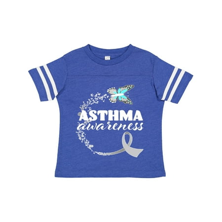 

Inktastic Asthma Awareness Gray Ribbon and Butterfly Gift Toddler Boy or Toddler Girl T-Shirt