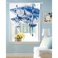thumbnail image 2 of Ocean Fish Tie Up Curtains for Window, Thermal Insulated Balloon Shade Adjustable Rod Pocket Curtains Valance Panels for Kitchen Bathroom Cafe 52 x 63 Watercolor Blue Spot Color Coastal Painting, 2 of 6