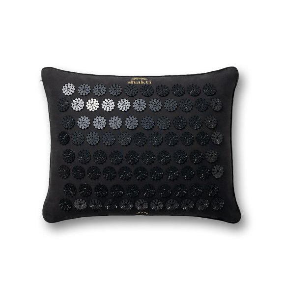 ShaktiMat Premium Acupressure Pillow, Level 1 Intensity in Shakti Black, Massage Muscles, Aid Sleep & Unlock Inner Tension | Similar to Acupuncture | FSA/HSA Eligible |