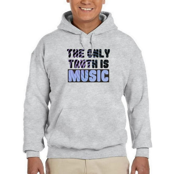 Only Truth Is Music Quote Hoodie Men -Smartprints Designs, Male 3X-Large