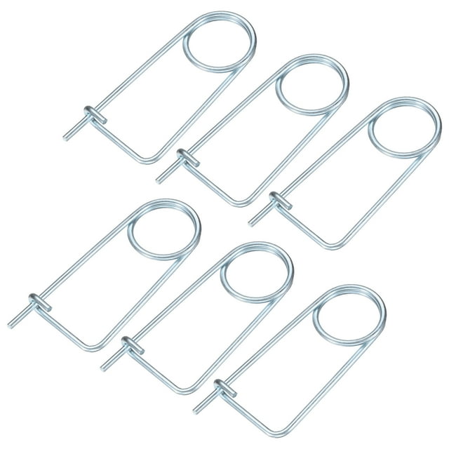Uxcell 6-Pack Pin de Seguridad en Forma de Broche, Pines de Acero de Resorte M4x63mm, Sujetadores de Broche de Bloqueo Rápido, Clips Retenedores Pesados