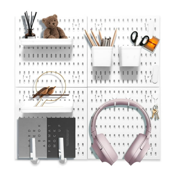 Kit combinado de tableros perforados SHGJ&SOFT con 4 tableros perforados y 18 conectores