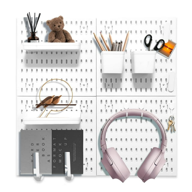 Kit combinado de tableros perforados SHGJ&SOFT con 4 tableros perforados y 18 conectores