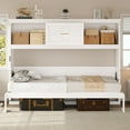 thumbnail image 3 of Twin Size Murphy Bed with Charging Station and a Drawer, White, 3 of 21