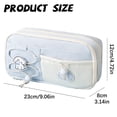 thumbnail image 3 of Blue Cute Pencil Case, Aesthetic Pen Pouch, Colored Pencil Bag with Zipper, Stationery Storage and Organizer, 9X5In, 1Pcs, 3 of 8
