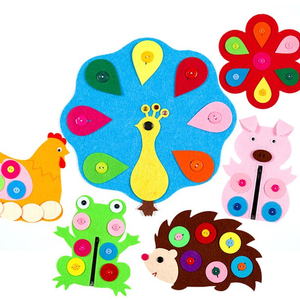 Gwong Juguete Botón lindo de la cremallera de la flor del animal DIY Tableros no tejidos de los niños Enseñanza del juguete Gwong 30001581
