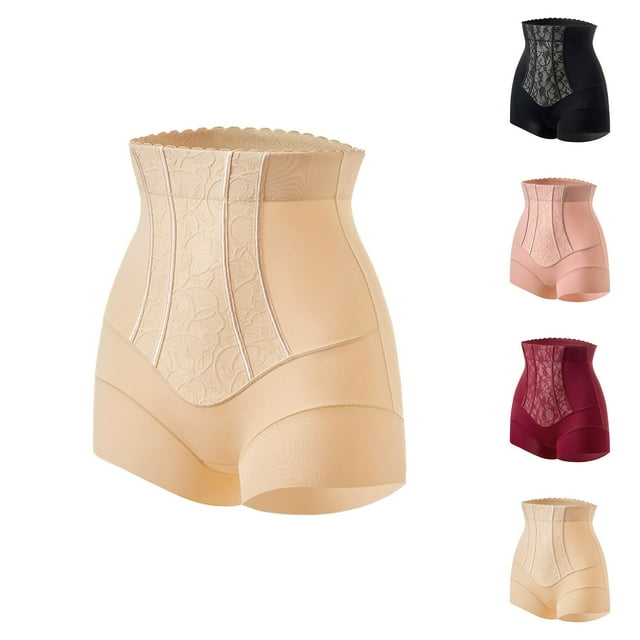 Sentmoon Culottes pour Filles Grande Taille Taille Haute Extensibles Sans Couture Bas de Bikini pour Femmes Sans Pincement Rehausseur de Hanches Culottes Post-Partum Respirantes et Confortables pour l'Entraînement Beige G