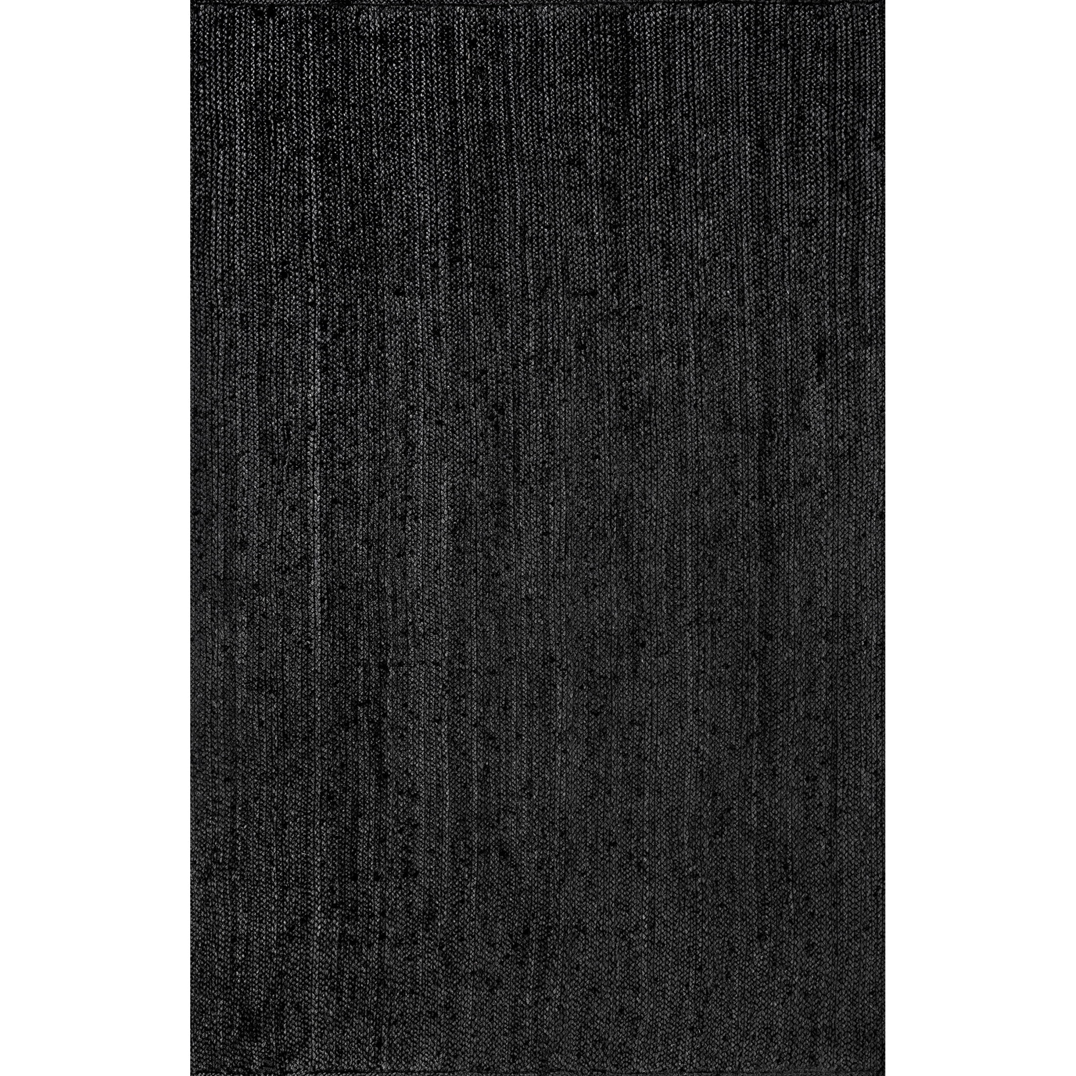 nuLOOM Rigo Hand Woven Farmhouse Jute Area Rug, 9' 6" x 13' 6", Black