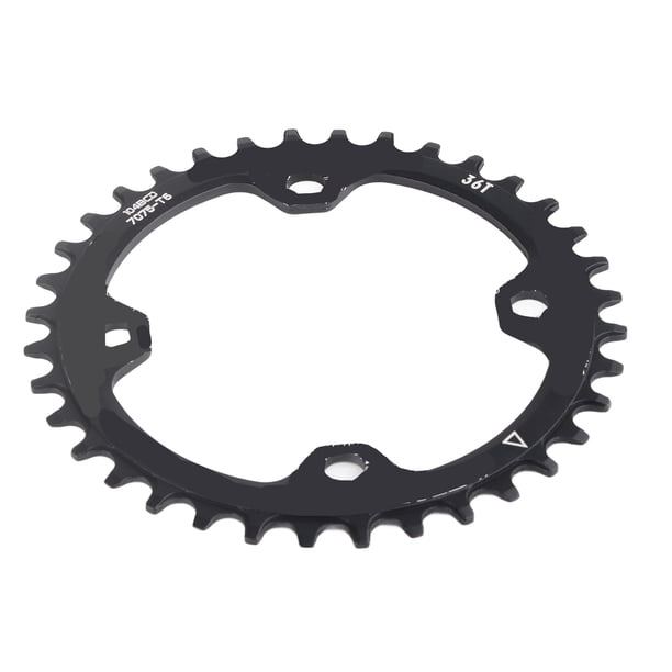 Piezas de reparación de plato de manivela simple de acero para bicicleta de montaña, 32/34/36/38T BCD 104 (negro 36T)