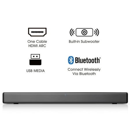 Hisense - 2.1-Channel Soundbar with Built-in Subwoofer - Black