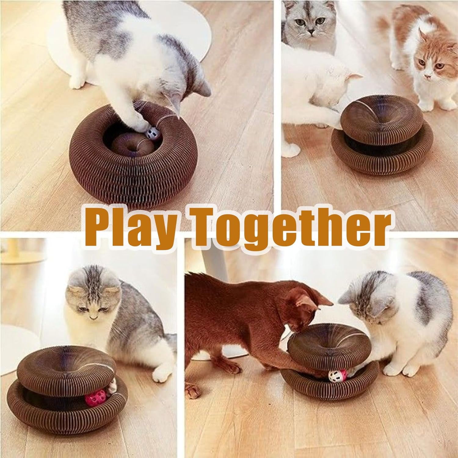 Cardboard Cat Toy, Interactive Foldable Cat Scratcher with Honeycomb Structure for Claw Care,Transformable Play Configurations, Exercise and Multi-Cat Play