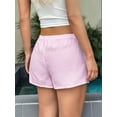 thumbnail image 6 of Women'S Striped Print Drawstring Elastic Waist Shorts Casual Wide Leg Low Rise Summer Boxer Shorts Light Pink S, 6 of 7