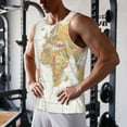 thumbnail image 5 of KLL World Map 1 Print Men's Muscle Gym Workout Stringer Tank Tops Bodybuilding Fitness T-Shirts Tank Tops Men-X-Large, 5 of 7