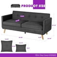 thumbnail image 2 of LAZZO Modern Button Tufted Upholstered 2 Seater Sofa Couch w/ 2 USB Charging Ports, 2 of 7