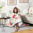 thumbnail image 4 of Wearable Blanket,Pioneer Flower Floral Print Pattern Hooded Wearable Sherpa Blanket for Adults & Teens,Winter Poncho Shawl Wrap Cape Thick Warm,50"x60", 4 of 5