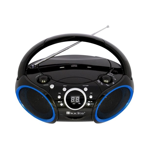 SINGING WOOD Portable CD Player AM FM Radio with Aux in, Headphone Jack