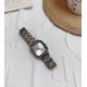 thumbnail image 5 of Reloj de estudiante de cuello blanco con tira de acero de alta gama, cuadrado, sencillo y elegante, para uso diario., 5 of 6