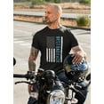 thumbnail image 2 of Smartprints Mens Graphic Tee - Best Dad Ever! Flag Quote - Regular Fit 100% Cotton, 2 of 4