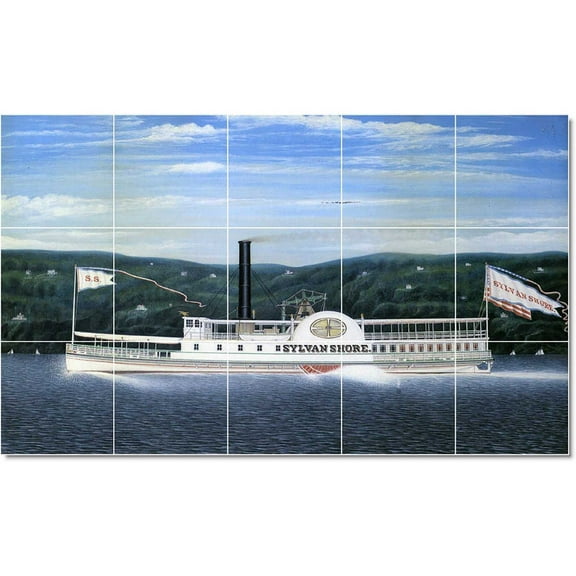 Ceramic Tile Mural-James Bard Ships Tile Mural Commercial Renovate Ideas. 21.25" w x 12.75" h using (15) 4.25 x 4.25 ceramic tiles