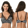 thumbnail image 3 of Curve Muse Women's Plus Size Minimizer Unlined Underwire Full Coverage Bra-2 Pack-Cream Printed,Black (Size:38D), 3 of 6