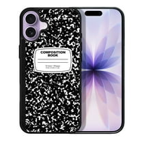 WIRESTER Shockproof Soft Rubber Cover Case for Apple iPhone 17 6.3" 2025, Black Composition Book