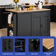 thumbnail image 2 of ModFusion 45" Kitchen Island Cart with Drop Leaf, Trash Bin & Adjustable Shelf – Locking Casters & Drawer Storage, 2 of 10
