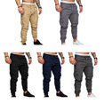 thumbnail image 2 of Pantalones con cordón para hombre Pantalones masculinos Pantalones de chándal con bolsillos múltiples sólidos atado al tobillo Yuarrent FS9869-13, 2 of 7