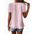 thumbnail image 2 of ZOELNIC Women's Ruffle Hem Tunic Tops Summer Short Sleeve Loose T-Shirt Blouses, 2 of 2