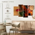 thumbnail image 4 of Elephant Stock Rose And Violin Wall Art - Horizontal Multi Panel Canvas - Hallway Wall Decor - Music Multi Panel - Brown And Red Decor - 84" x 54", 4 of 4