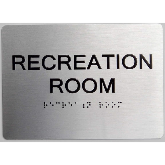 Recreation Room Sign -(Aluminum, Brush Silver, Size 5X7) The Sensation line
