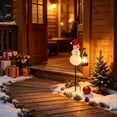 thumbnail image 6 of Solar Snowman Christmas Garden Stake Metal Outdoor Holiday Yard Decor with Warm LED Lantern for Lawn Pathway Winter Xmas Gift 32.08In, 6 of 7