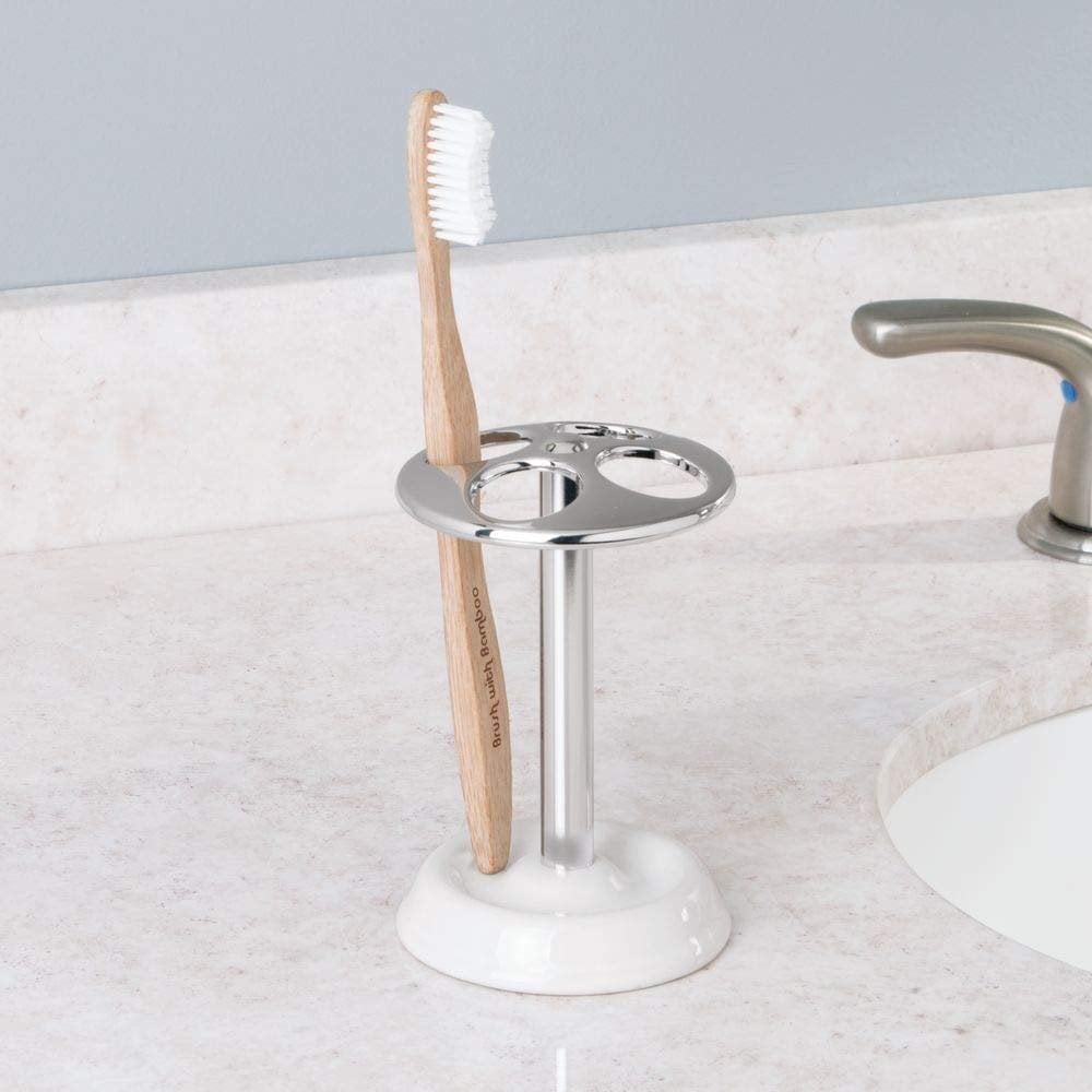 Made of Ceramic,... InterDesign York Toothbrush Holder/Stand for the Bathroom 