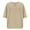 Khaki, variant on Womens Cotton Linen Crewneck Elbow-Length Rolled Sleeve T Shirt Button Loose Fit Blouses Summer Beach Tee Tops